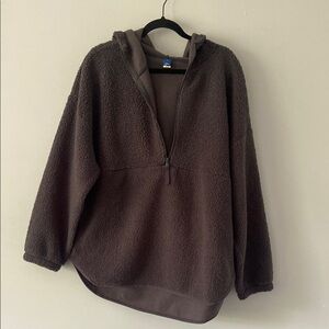 Cozy Grey Sherpa Pullover